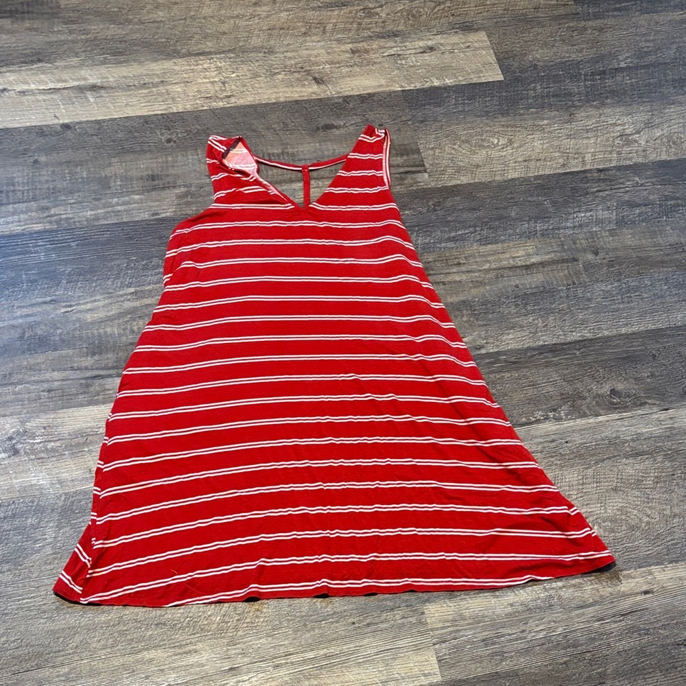 Maurices Vibrant Red and White Striped Dress